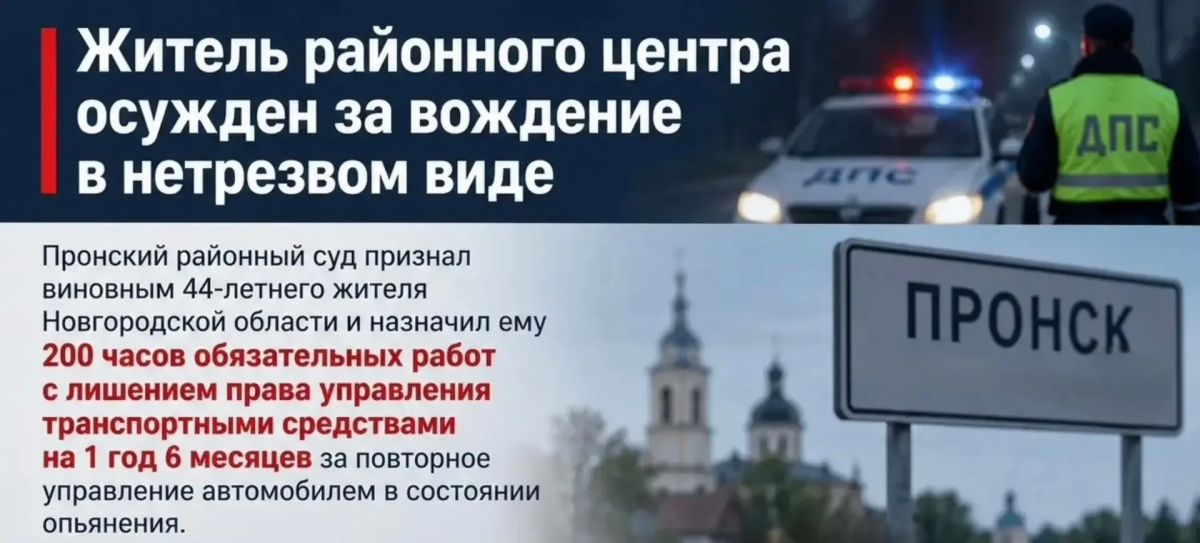 Житель районного центра осужден за вождение в нетрезвом виде
